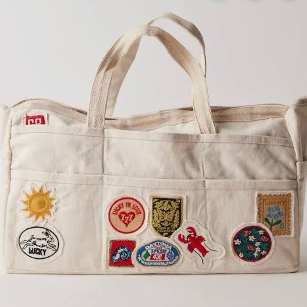 Free People Kiss My Patch Canvas Tote Bag